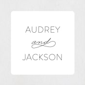 "Forever And" - Wedding Favor Stickers in Black Tie by Kim Dietrich Elam - Front