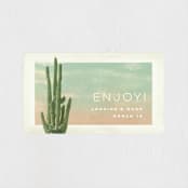 "Postcard from the Desert" - Wedding Favor Stickers in Sunset by Pink House Press - Front