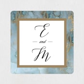 "Something Blue" - Wedding Favor Stickers in Aqua by Benita Crandall - Front