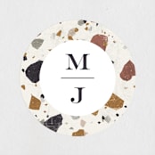 "Terrazzo Frame" - Wedding Favor Stickers in Mustard by Amy Payne - Front