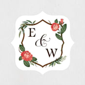 "Nature's Crest" - Wedding Favor Stickers in Forest by Paper Sun Studio - Front