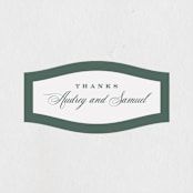 "Roman Shade" - Wedding Favor Stickers in Evergreen by Carrie ONeal - Front