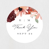 "Cascading Florals" - Wedding Favor Stickers in Rouge by Leah Bisch - Front