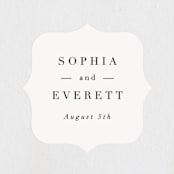 "Flowing Initials" - Wedding Favor Stickers in Ivory by Hooray Creative - Front
