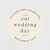 "Lineup" - Wedding Favor Stickers in Latte by Jennifer Lew - Front