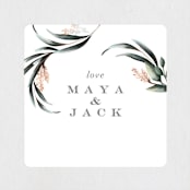 "Maya Rustica" - Wedding Favor Stickers in Rose by Petra Kern - Front