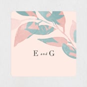 "Boho botanics" - Wedding Favor Stickers in Coral by Creo Study - Front