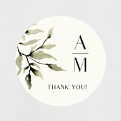 "Rural Romance" - Wedding Favor Stickers in Leaf by Chris Griffith - Front