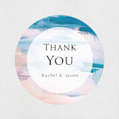 "Sand & Sun" - Wedding Favor Stickers in Ocean by Nicole Walsh - Front