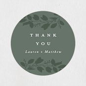 "Falling Branch" - Wedding Favor Stickers in Eucalyptus by Amy Kross - Front