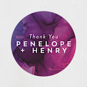 "saturated" - Wedding Favor Stickers in Plum by Erin Deegan - Front