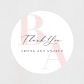 "Lettera" - Wedding Favor Stickers in Blush by Lauren Chism - Front