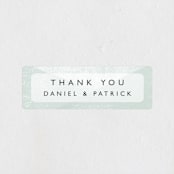 "Elegantly Minimal" - Wedding Favor Stickers in Seafoam by itsjensworld - Front