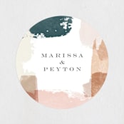"Overlapping" - Wedding Favor Stickers in Blush by Jennifer Wick - Front
