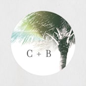 "Summer Palm" - Wedding Favor Stickers in Leaf by Baumbirdy - Front