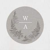 "Floral Frame Sketch" - Wedding Favor Stickers in Fog by Baumbirdy - Front