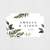 "Clearing" - Wedding Favor Stickers in Leaf by Alethea and Ruth - Front