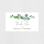 "Soft Eucalyptus" - Wedding Favor Stickers in Garden by Yao Cheng Design - Front