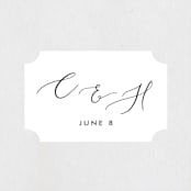 "Scripted Romance" - Wedding Favor Stickers in Classic by Katherine Moynagh - Front