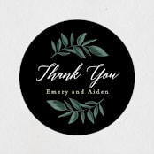 "Forest Crest" - Wedding Favor Stickers in Obsidian by Alethea and Ruth - Front