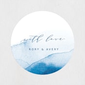 "Watercolor waves" - Wedding Favor Stickers in Ocean by Yuliya Evseeva - Front