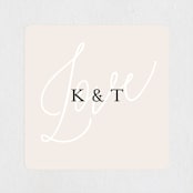 "Tallulah" - Wedding Favor Stickers in Linen by Jennifer Wick - Front
