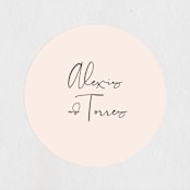 "Just the Two of Us" - Wedding Favor Stickers in Blush by Jennifer Wick - Front