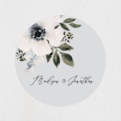 "Nantucket Romance" - Wedding Favor Stickers in Marine by Chris Griffith - Front