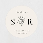 "Italia" - Wedding Favor Stickers in Taupe by Kelly Schmidt - Front