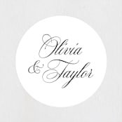 "Scripted Union" - Wedding Favor Stickers in Pearl by Kelly Schmidt - Front