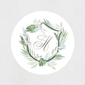 "Botanical Seal" - Wedding Favor Stickers in Pastel by Kristen Smith - Front