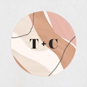 "Formation" - Wedding Favor Stickers in Terracotta by Olivia Goree - Front