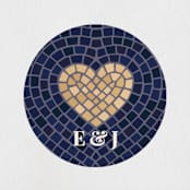 "Mosaic" - Wedding Favor Stickers in Navy by GeekInk Design - Front