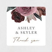 "floral corner" - Wedding Favor Stickers in Marsala by Cass Loh - Front