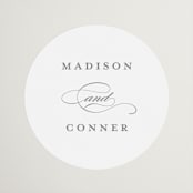 "Refined style" - Wedding Favor Stickers in Slate by Stacey Meacham - Front