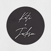 "Scripted Wedding" - Wedding Favor Stickers in Obsidian by Hooray Creative - Front