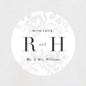 "Beloved" - Wedding Favor Stickers in Graphite by Design Lotus - Front