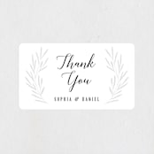 "Gilded Leaves" - Wedding Favor Stickers in Classic White by Kelly Schmidt - Front