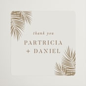 "Sunset by the Sea" - Wedding Favor Stickers in Tan by lulu and isabelle - Front