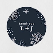 "Midnight Snowfall" - Wedding Favor Stickers in Navy by Alethea and Ruth - Front