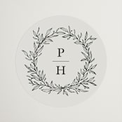 "leafy wreath" - Wedding Favor Stickers in Cotton by Kate Ahn - Front