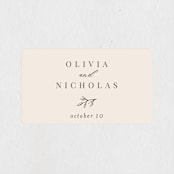 "Leafy Branch" - Wedding Favor Stickers in Latte by Katherine Moynagh - Front