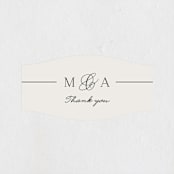 "Classic Monogram" - Wedding Favor Stickers in Cream by Carolyn MacLaren - Front