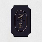 "Monogram a la Mode" - Wedding Favor Stickers in Midnight by Hooray Creative - Front