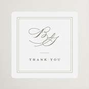 "Overlapping" - Wedding Favor Stickers in Cotton by Amy Kross - Front
