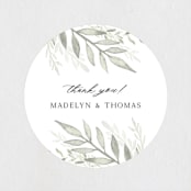 "Sweeping" - Wedding Favor Stickers in Linen by Carolyn Nicks - Front