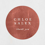 "Dust" - Wedding Favor Stickers in Sienna by Carrie ONeal - Front