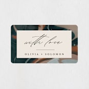 "Love Story" - Wedding Favor Stickers in Turquoise by Kate Ahn - Front