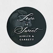 "Peaceful Garden" - Wedding Favor Stickers in Deep Sea by Jill Means - Front