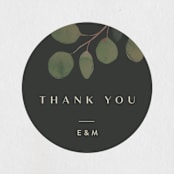 "Modern Leaves" - Wedding Favor Stickers in Smoked by Shannon Chen of Four Wet Feet Studio - Front